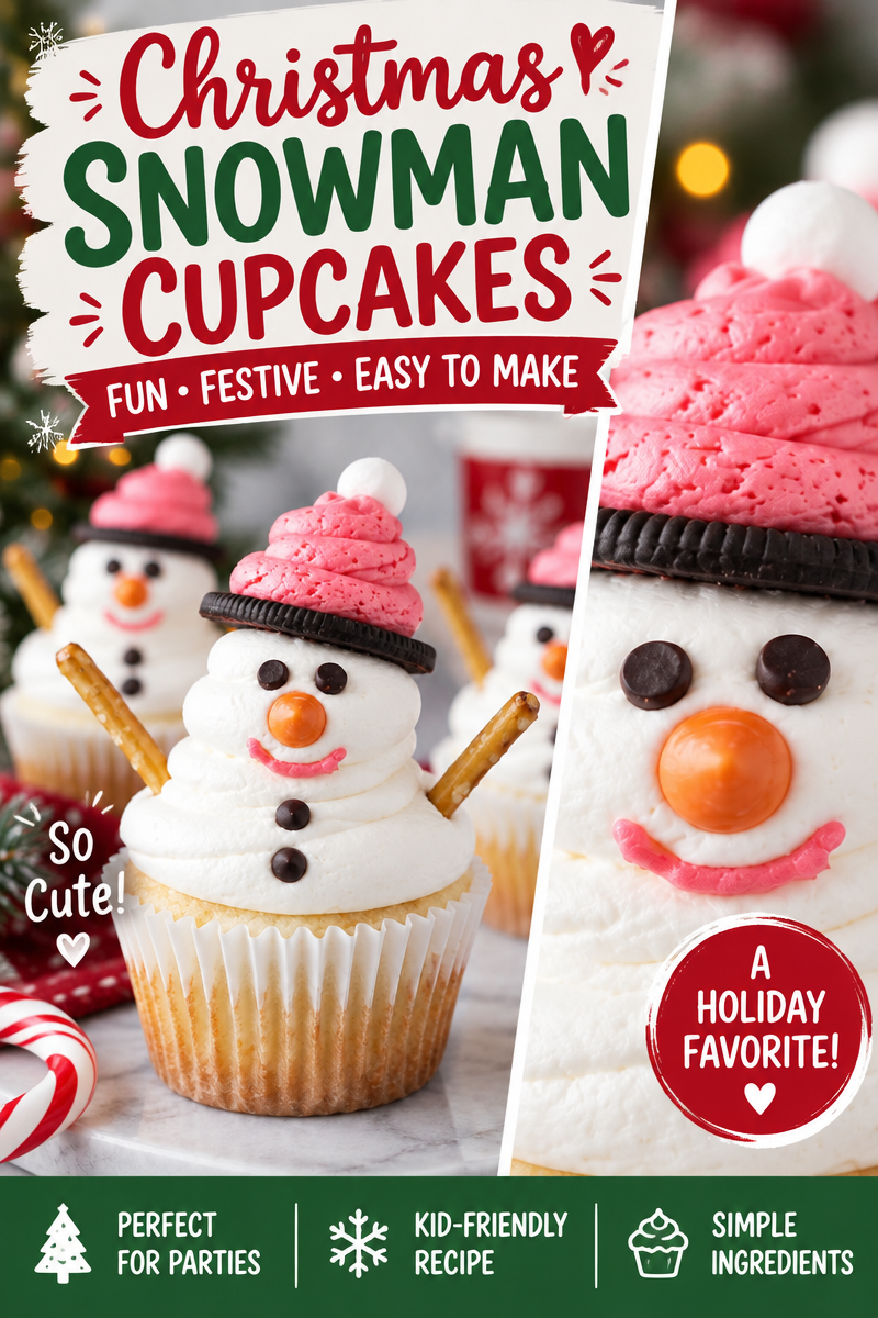 snowman cupcakes
