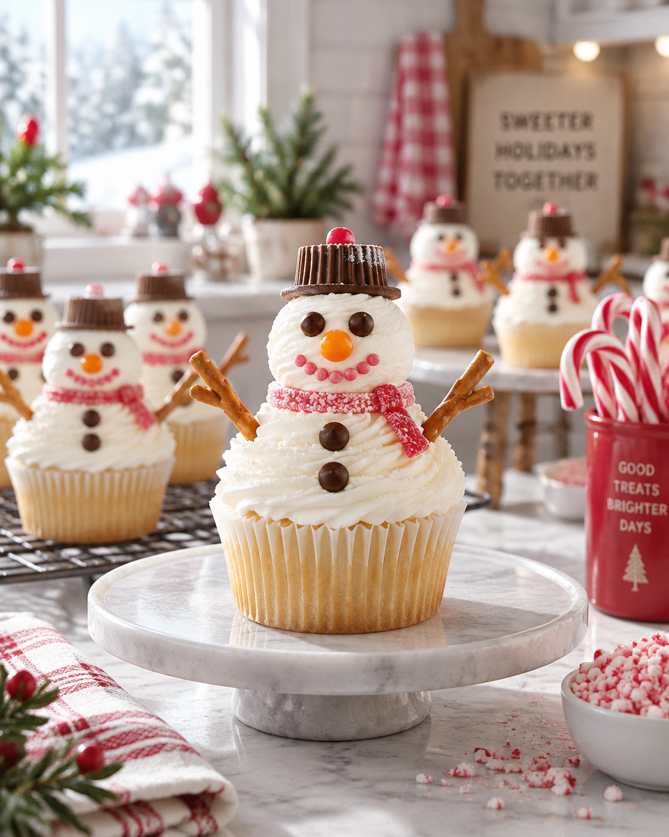 Easy Snowman Cupcakes Recipe — Christmas