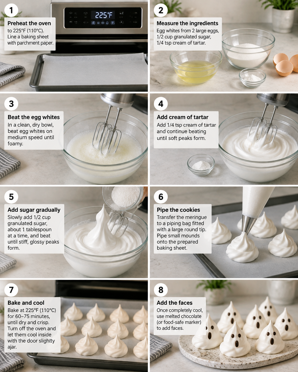 Easy Halloween Ghost Cookies — Meringue Recipe