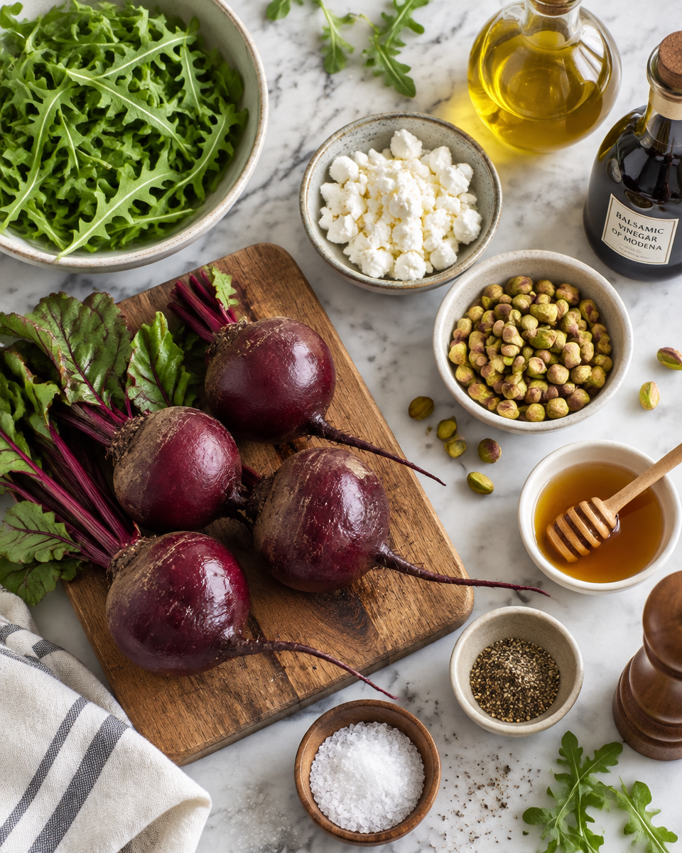 Roasted Beet Salad with Goat Cheese and Pistachios