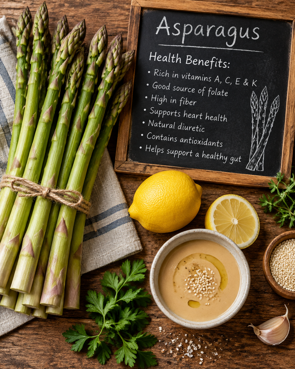 Geroosterde Asperges met Citroen-Tahini Dressing en Quinoa