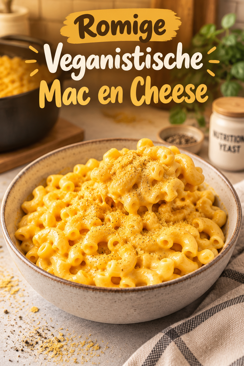 Romige Veganistische Mac and Cheese met Nutritionele Gist en Cashewsaus
