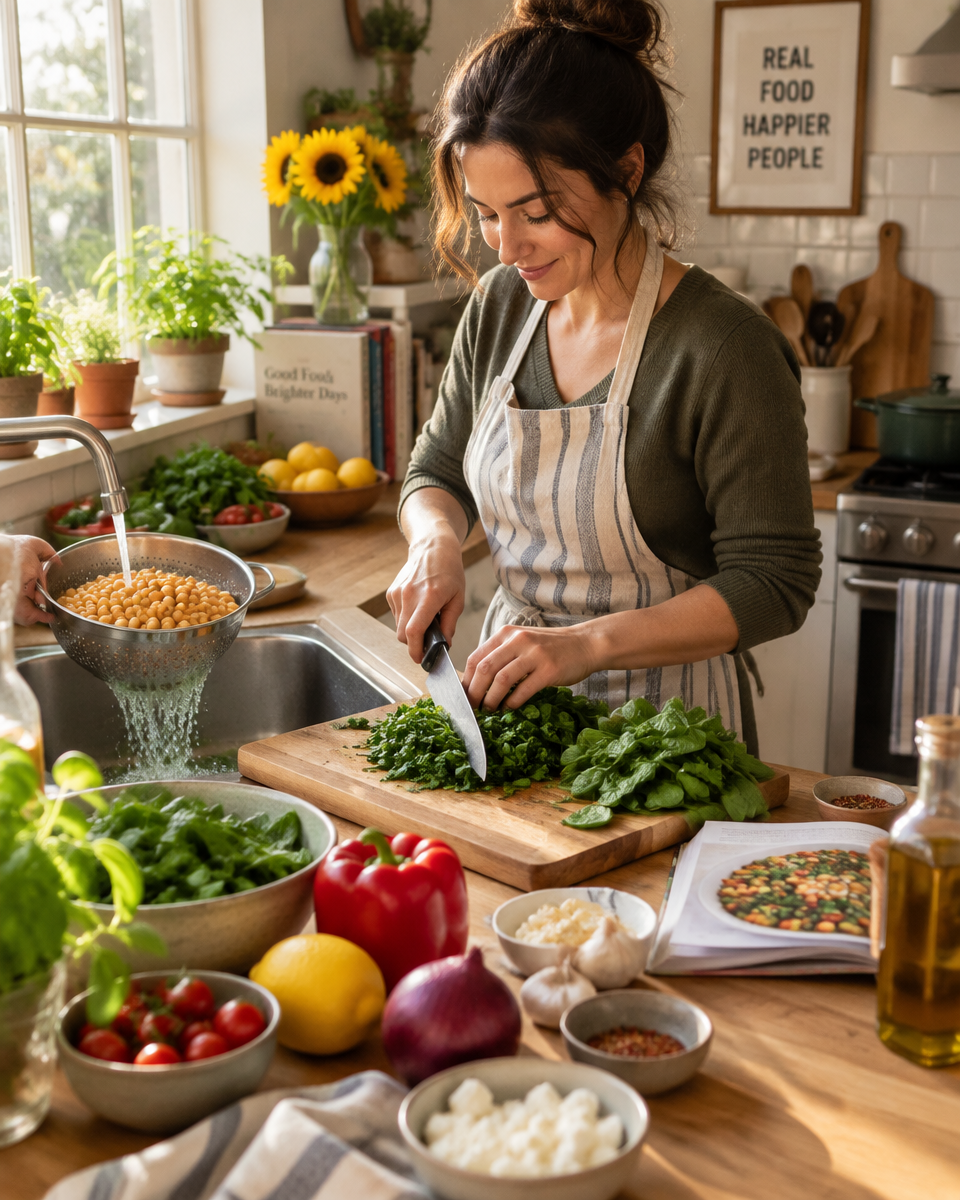 snelle veganistische pasta 20 minuten