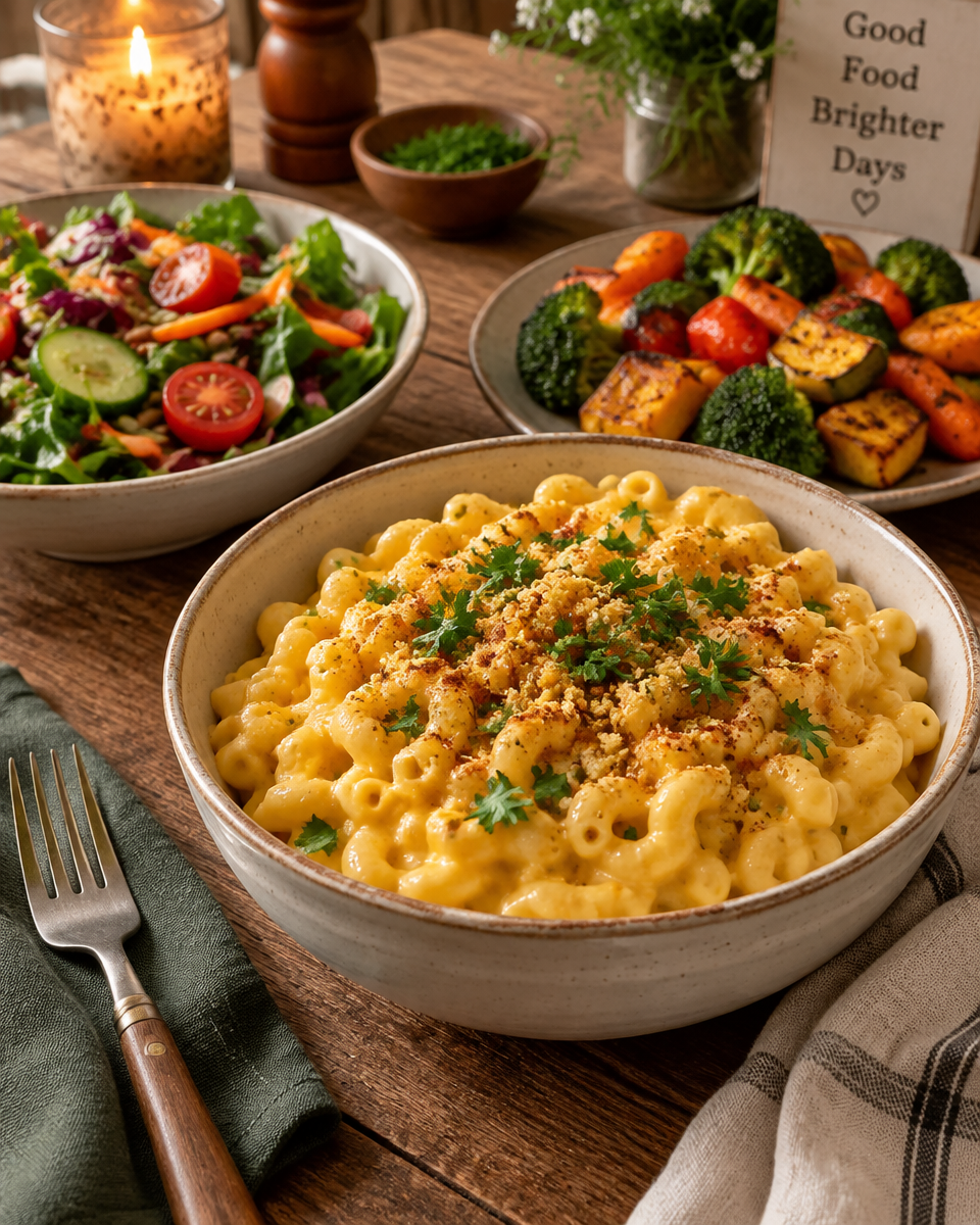 Romige Veganistische Mac and Cheese met Nutritionele Gist en Cashewsaus