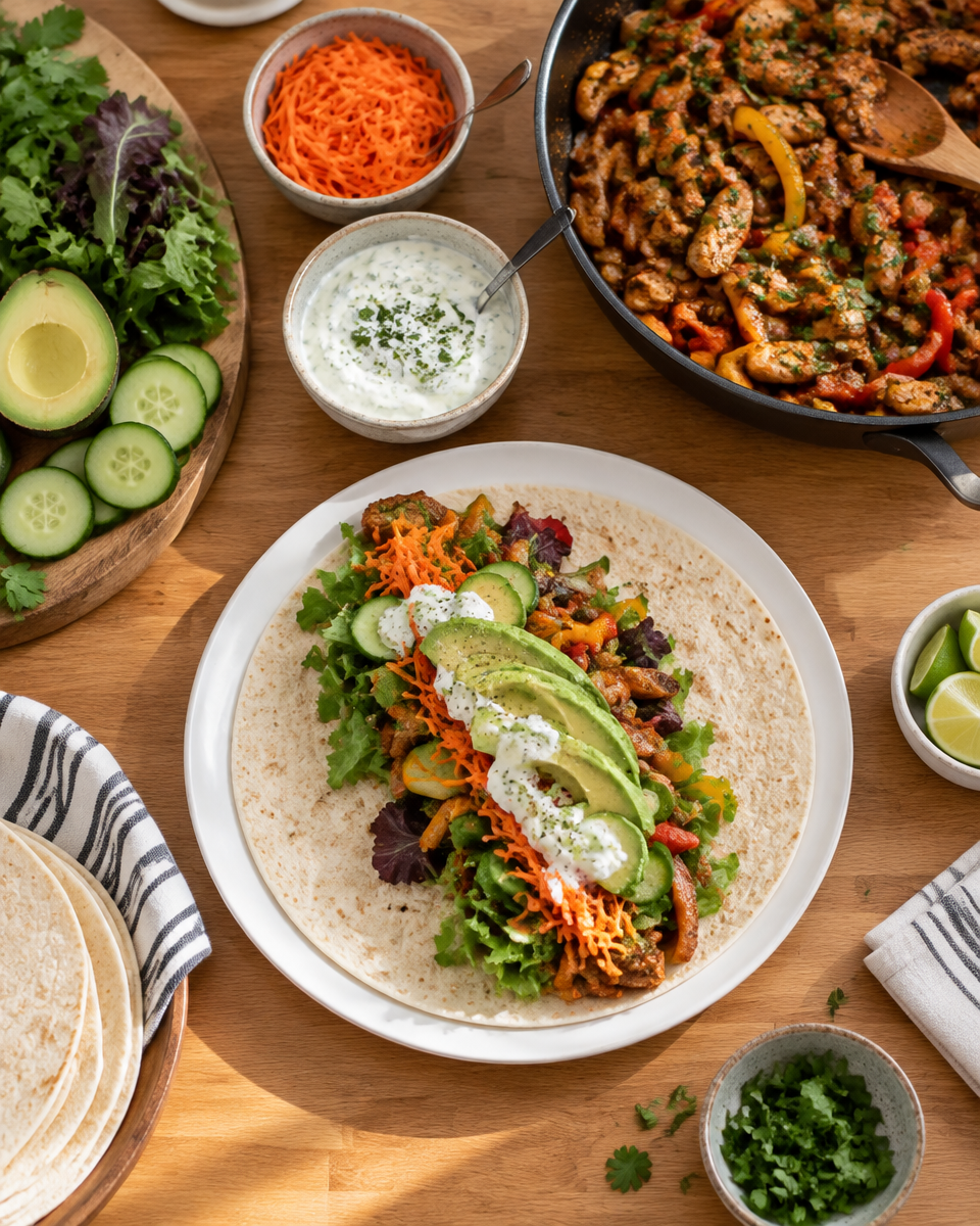 Snelle Veganistische Wraps met Zwarte Bonen, Avocado en Limoendressing
