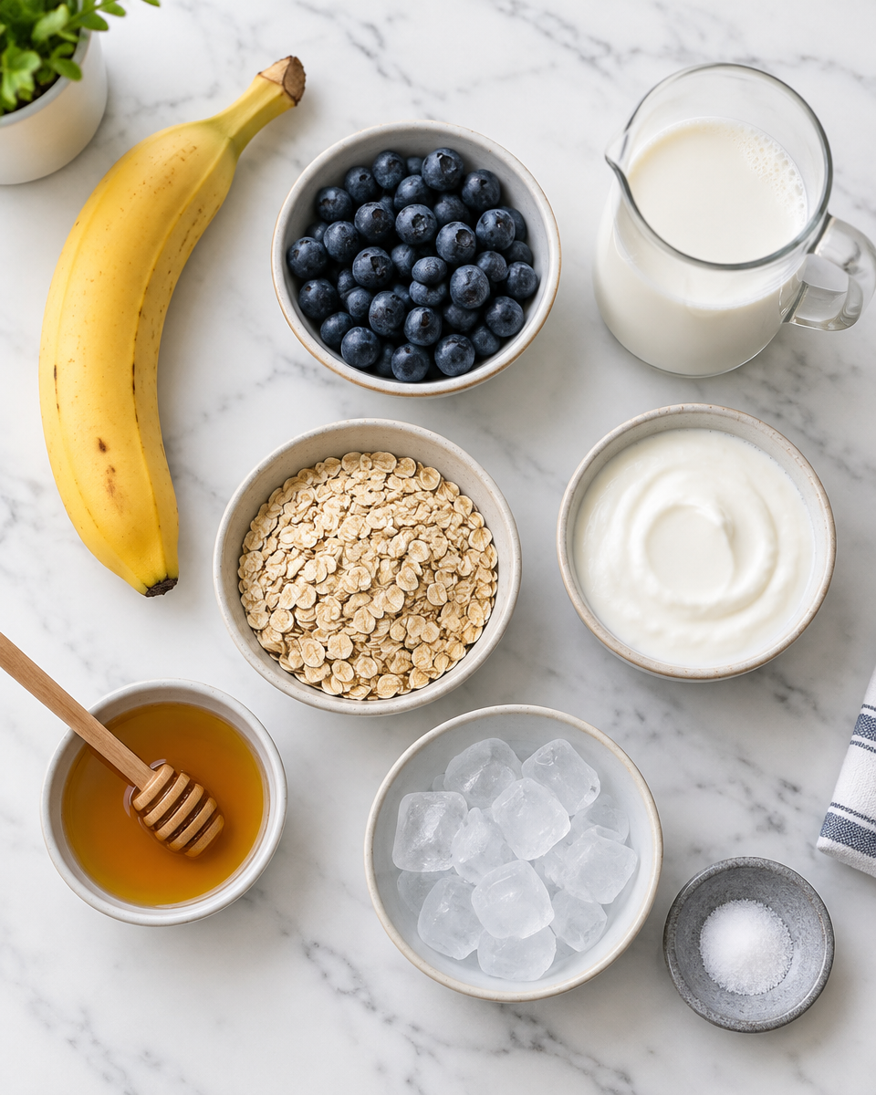 Easy Blueberry Banana Oatmeal Smoothie Recipe