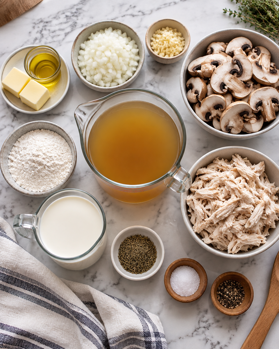 Easy Creamy Chicken and Mushroom Soup