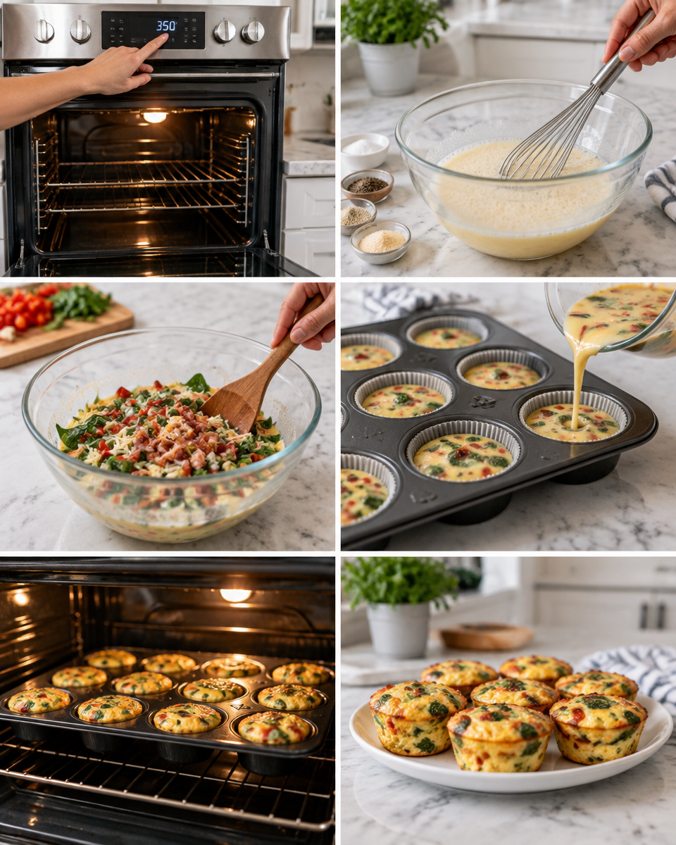 Easy High-Protein Egg White Muffins with Turkey Bacon
