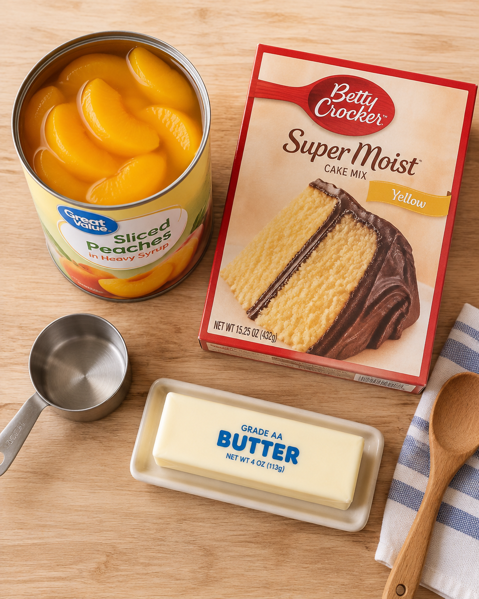 Easy 3-Ingredient Peach Cobbler Dump Cake Everyone Loves