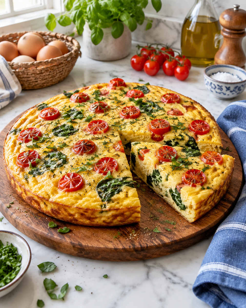 spinach feta frittata