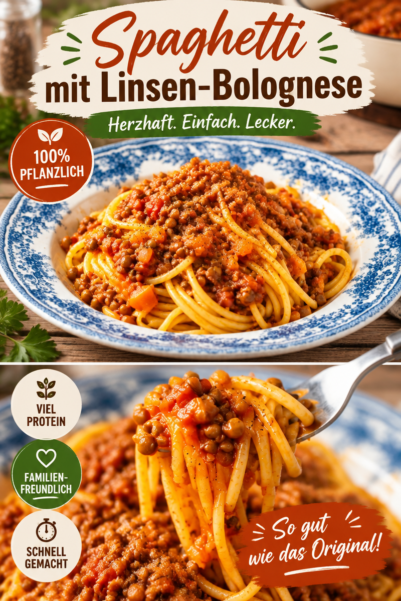 Leckere Vegane Linsen Bolognese – schnell und einfach zubereitet!