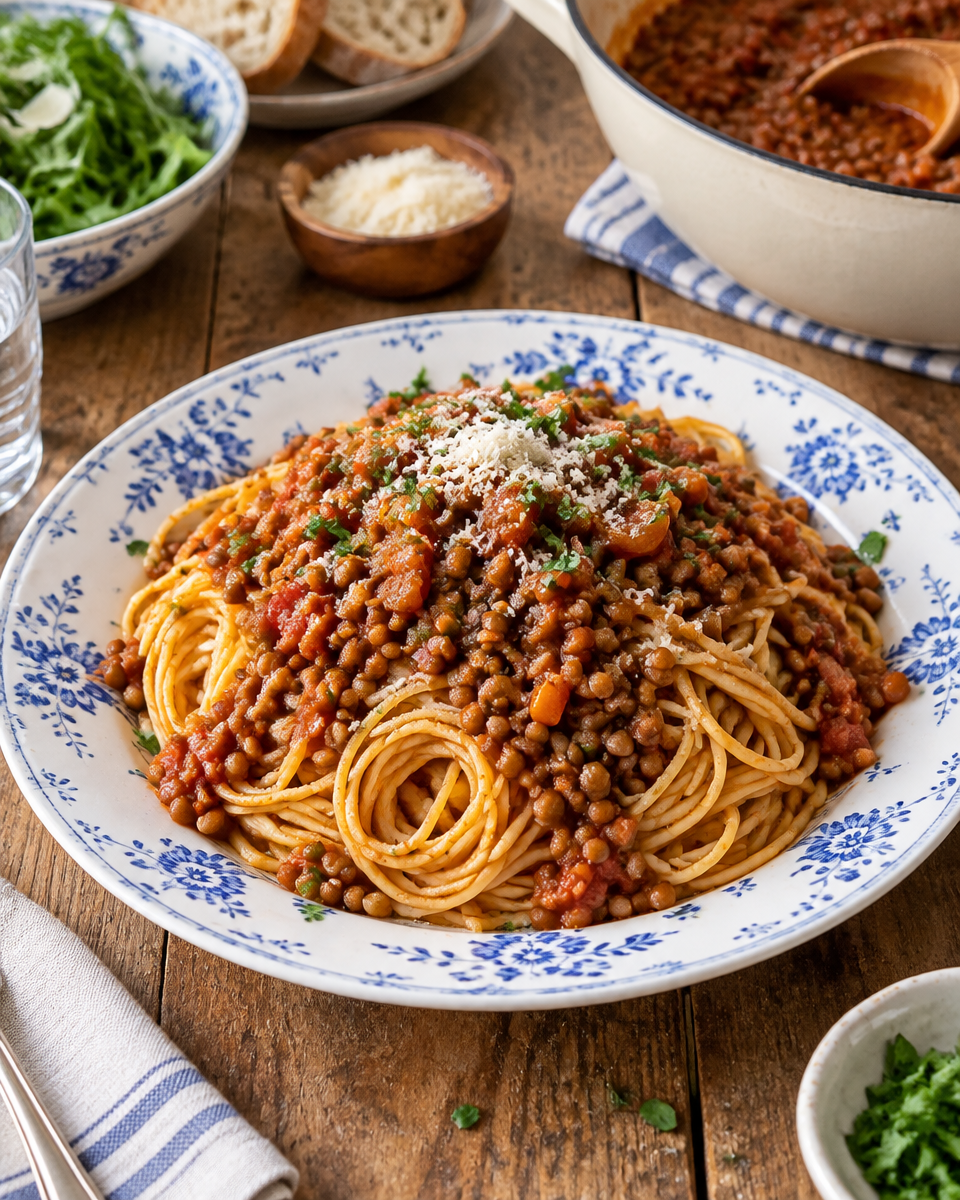 Leckere Vegane Linsen Bolognese – schnell und einfach zubereitet!