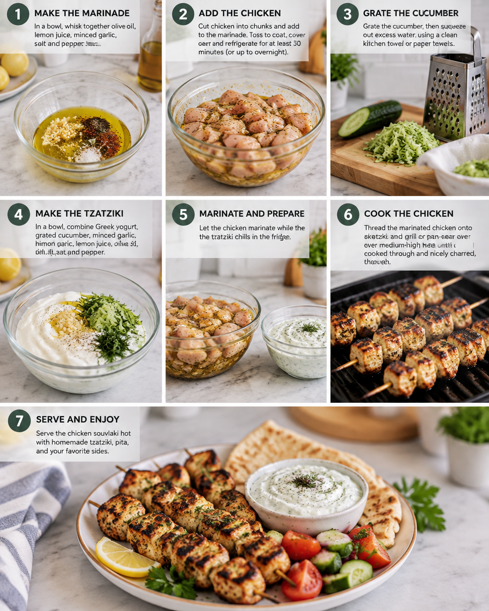 Easy Chicken Souvlaki with Tzatziki Recipe