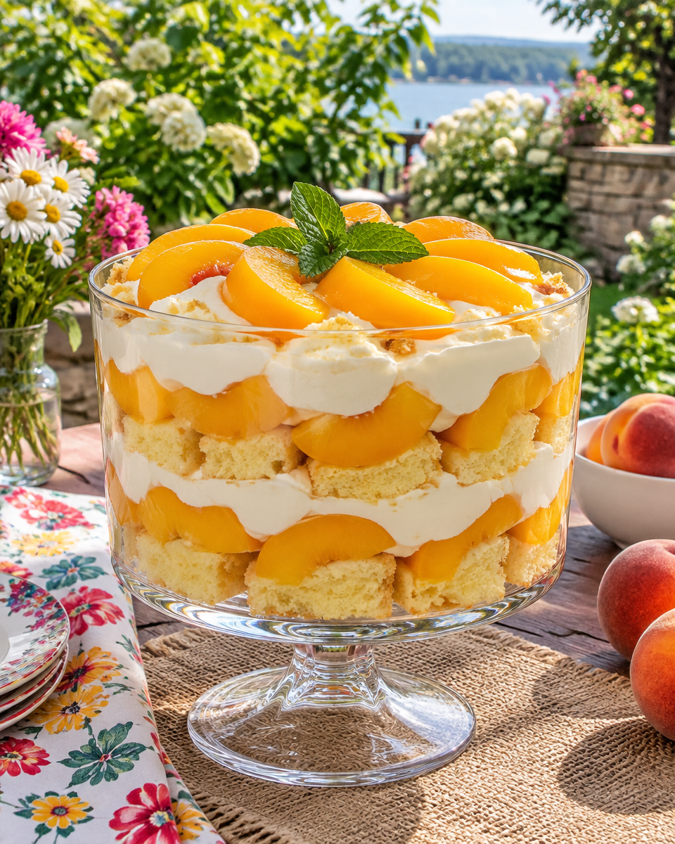 Easy Peaches and Cream Trifle Recipe