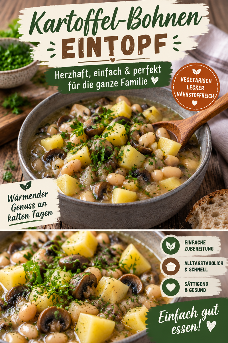 Herzhafter Weiße Bohnen Eintopf vegan für kalte Tage