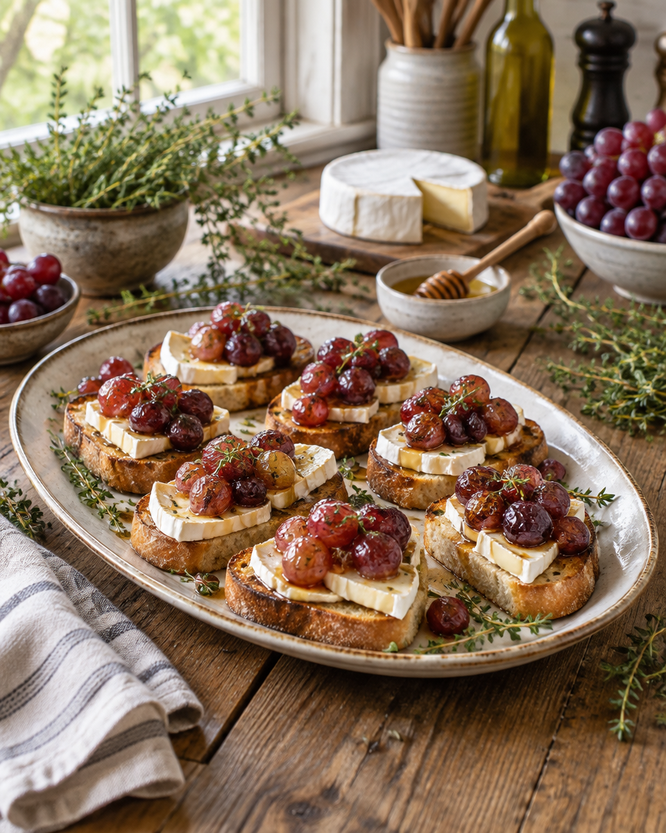 roasted grape crostini