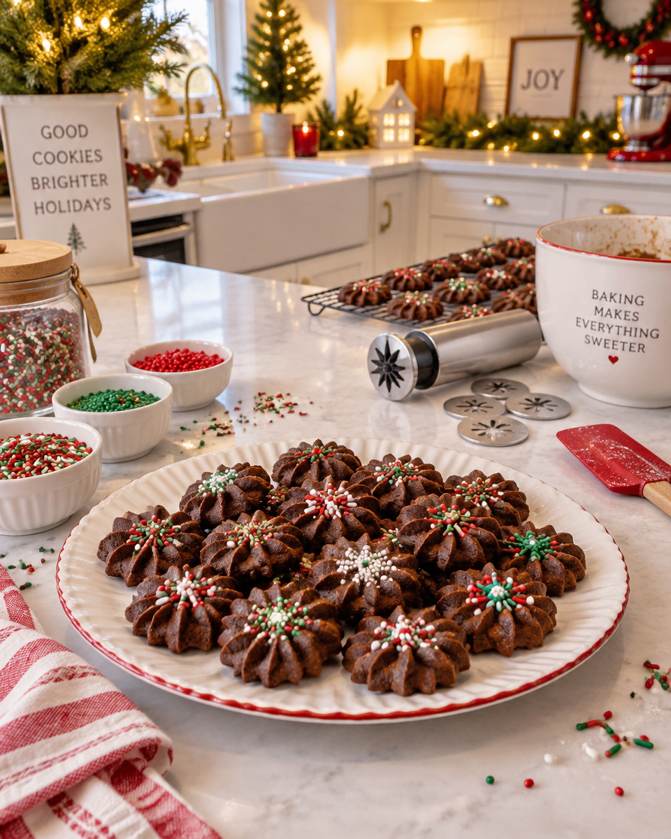 chocolate spritz cookies