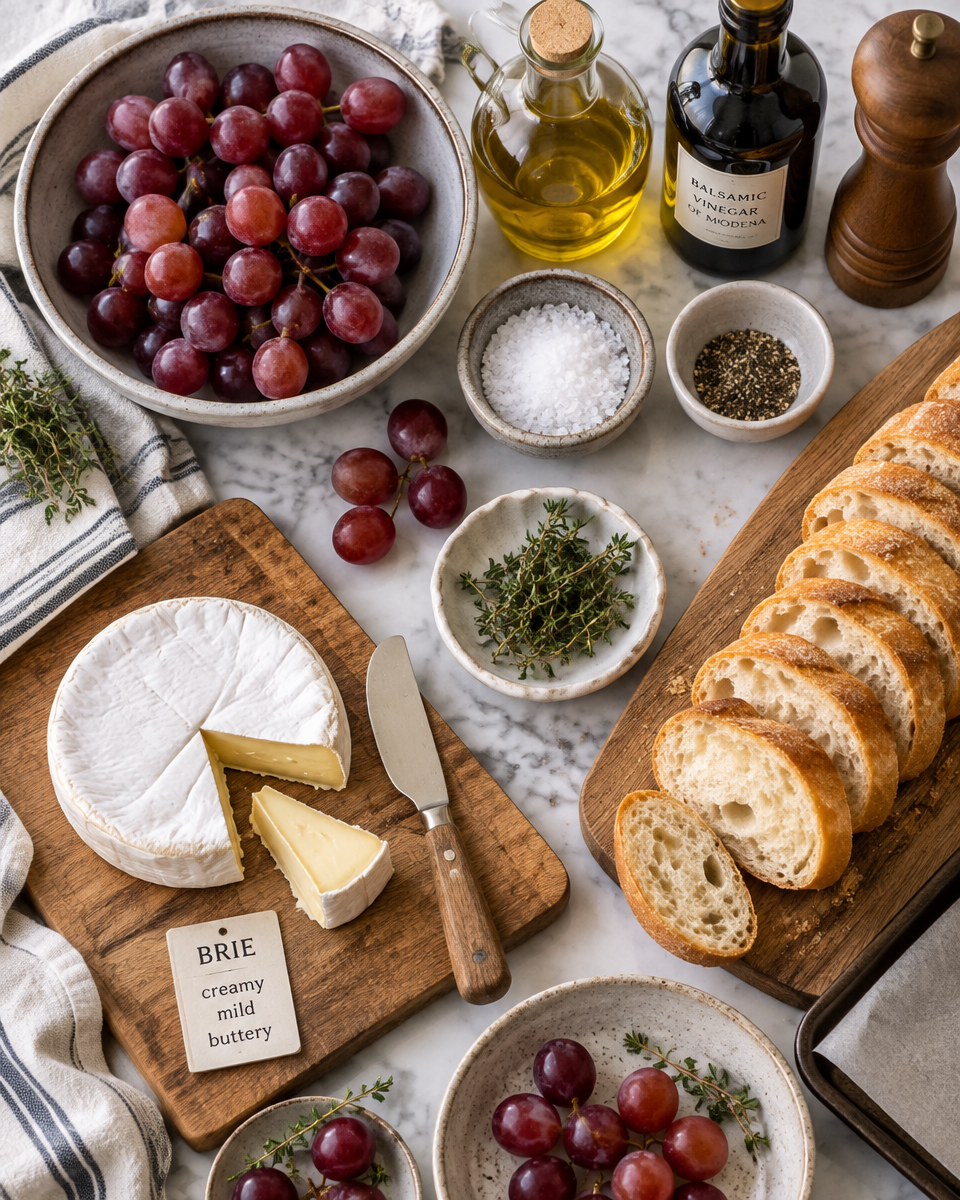 Easy Roasted Grape and Brie Crostini