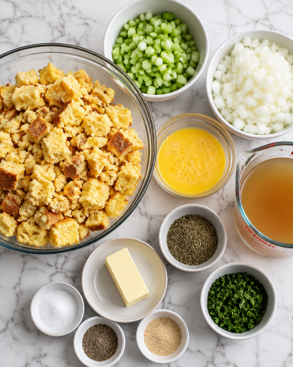 Easy Old-Fashioned Southern Cornbread Dressing