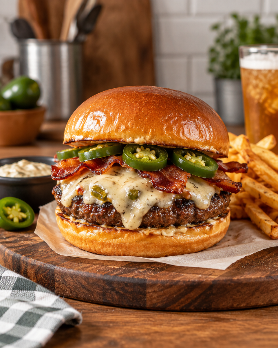 Ultimate Jalapeño Popper Cheeseburger Recipe