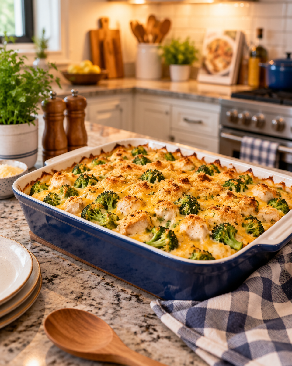 cheesy chicken and broccoli bake