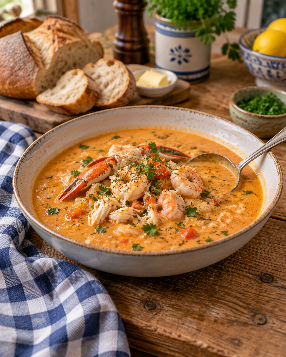 Easy Crab and Shrimp Seafood Bisque Recipe