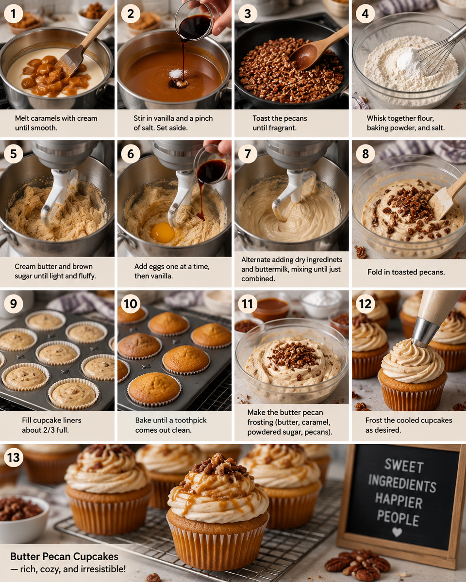 butter pecan cupcakes