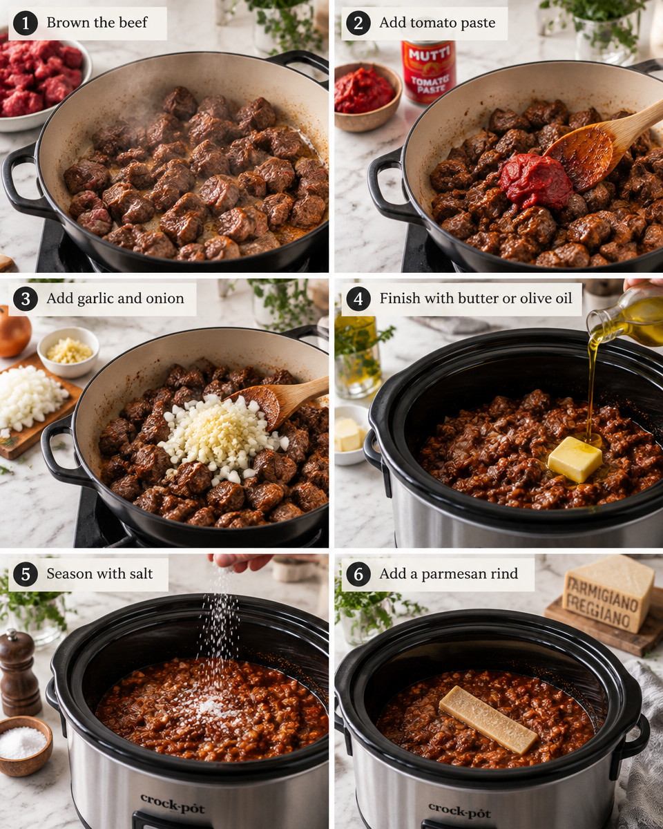 Slow Cooker Beef Ragu Pasta Recipe