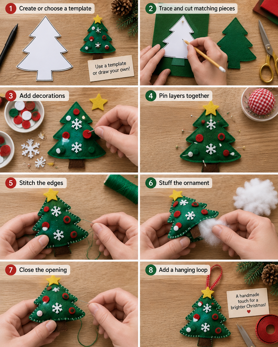 Felt Christmas Ornaments to Make
