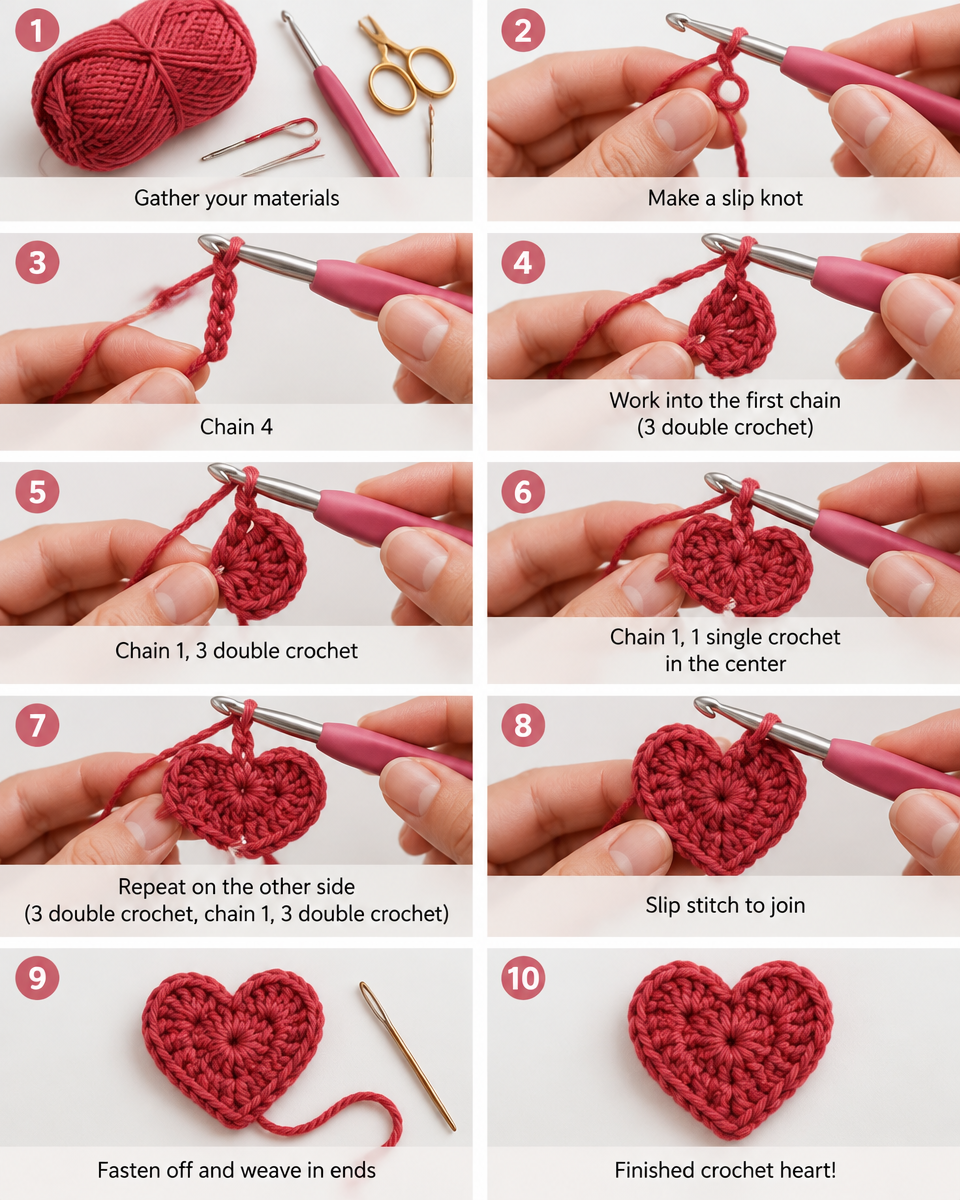 crochet heart pattern