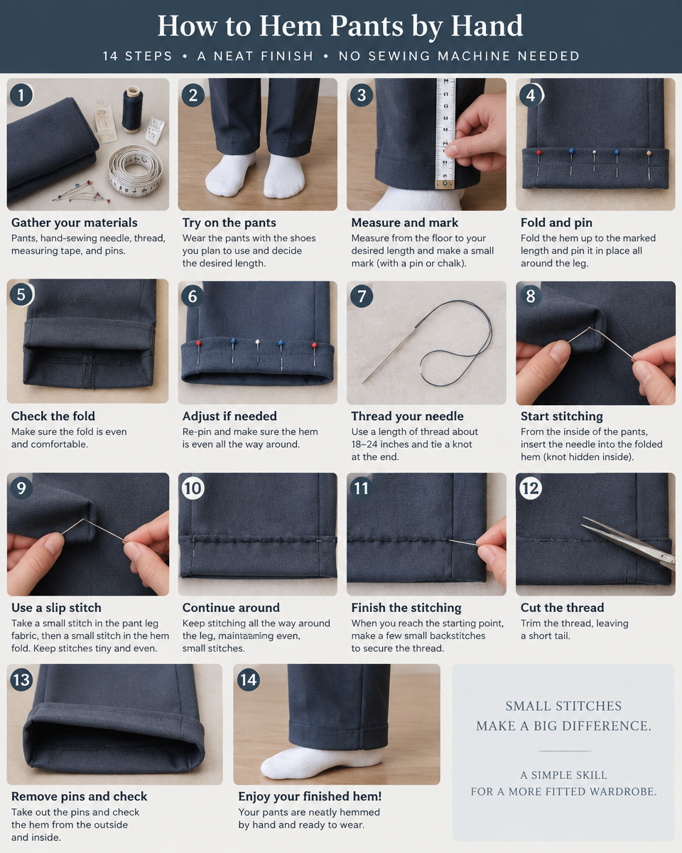 how to hem pants by hand