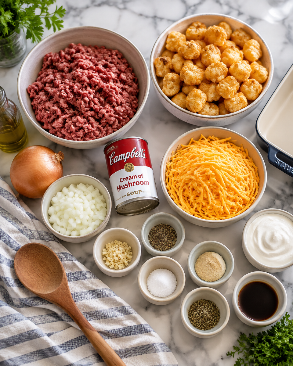 Easy Cheesy Tater Tot Casserole Recipe