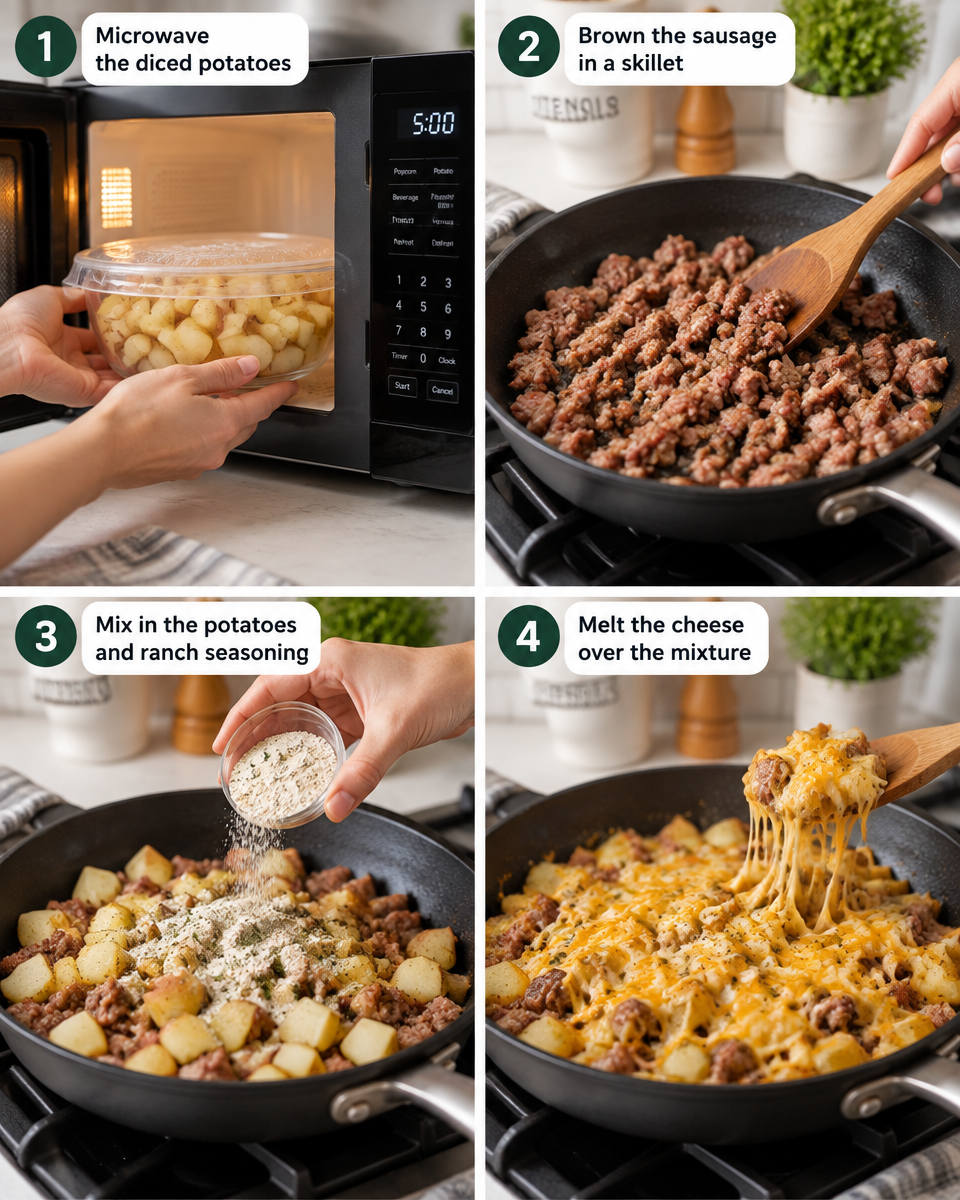 Easy Cheesy Ranch Potatoes and Smoked Sausage
