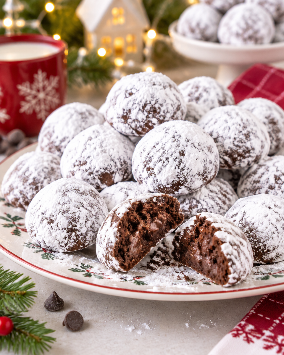 Double Chocolate Snowball Cookies Recipe