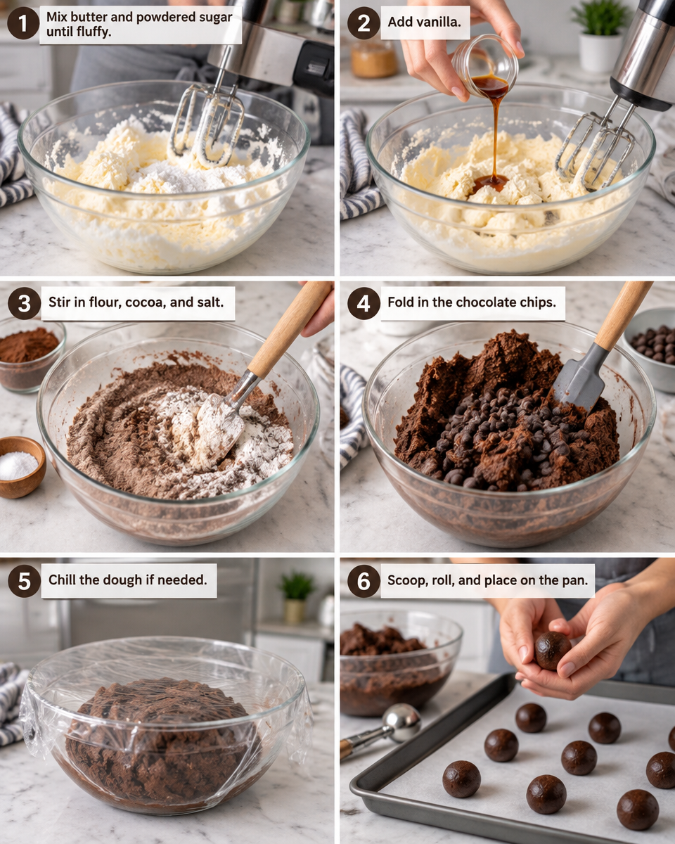 Double Chocolate Snowball Cookies Recipe