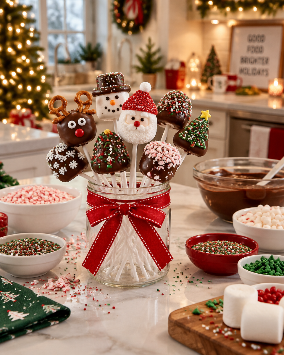 christmas marshmallow pops