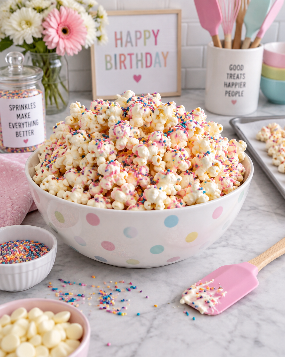 Easy Birthday Cake Popcorn Recipe