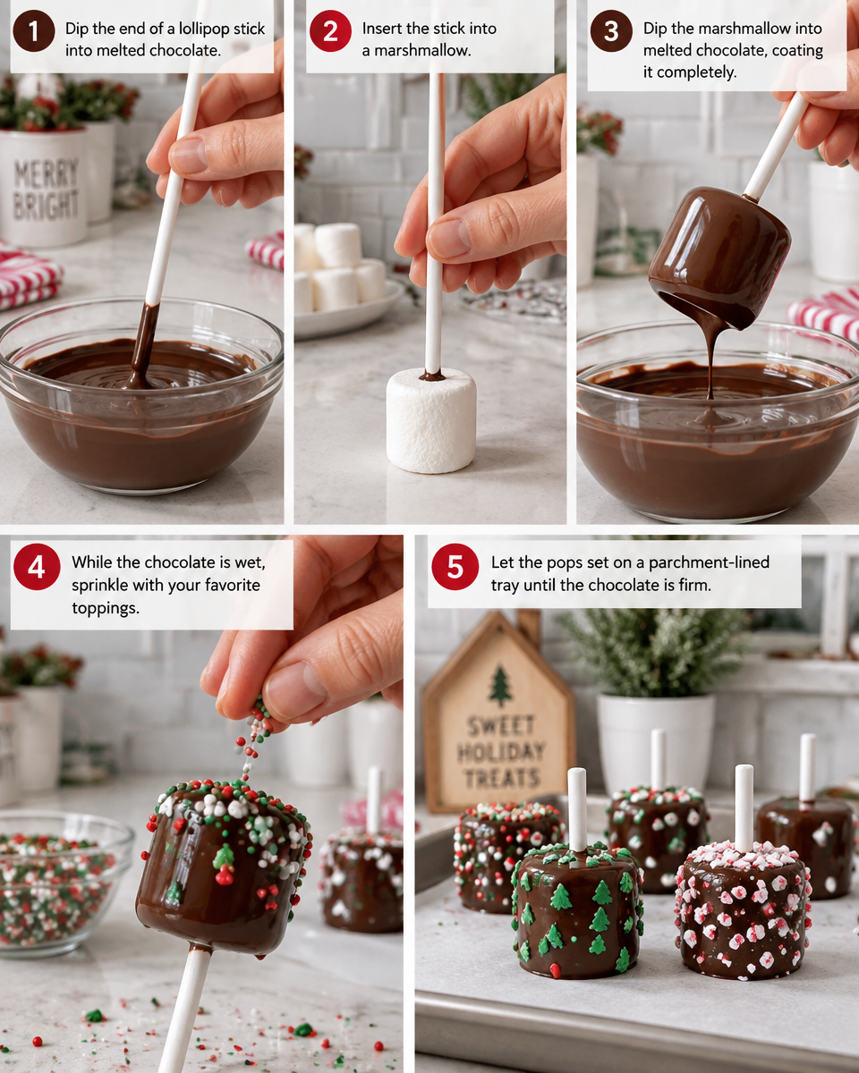 Easy Christmas Marshmallow Pops Recipe