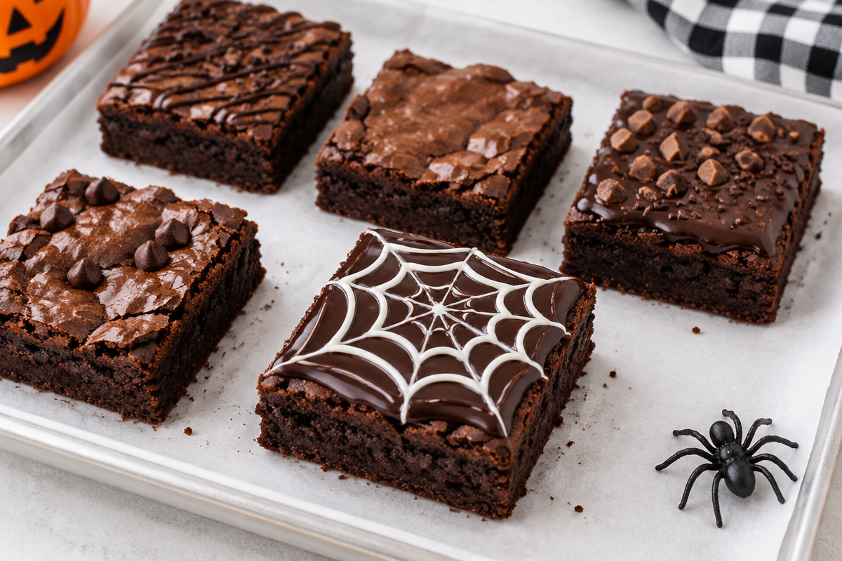 Deliciously Easy Glutenfreie Spiderweb Brownies for Halloween Fun