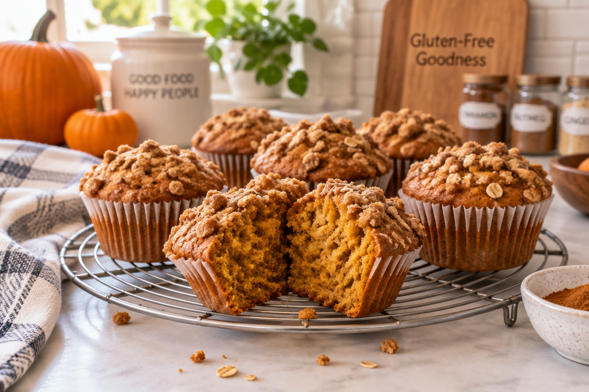 Glutenfreie Pumpkin Muffins mit Streusel