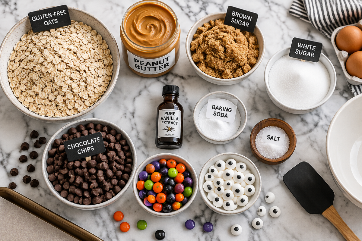 Glutenfreie Monster Cookies (Halloween-Edition)