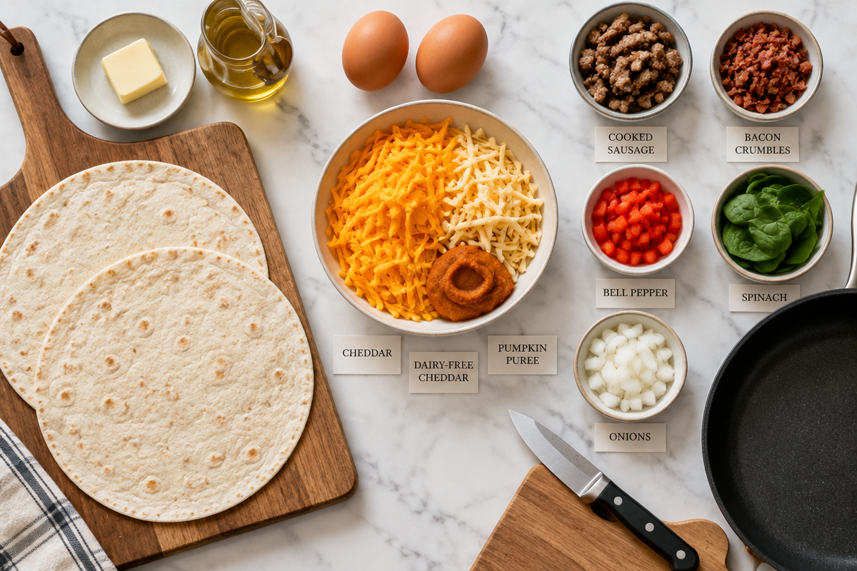 Glutenfreie Jack-o'-Lantern Breakfast Quesadillas to Delight Your Mornings