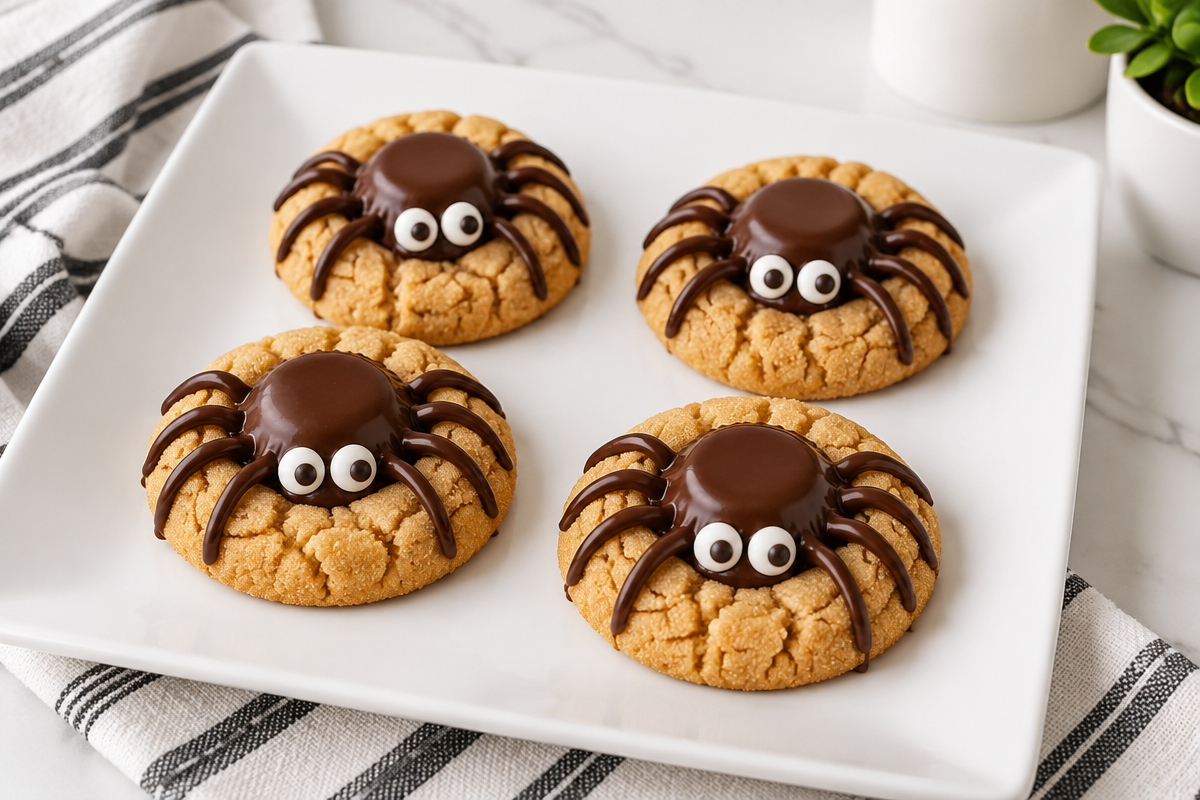 Delicious Glutenfreie Peanut Butter Spider Cookies for Halloween Fun