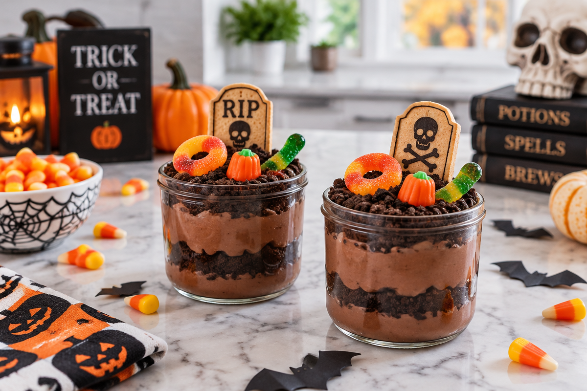 Glutenfreie Graveyard Dirt Cups