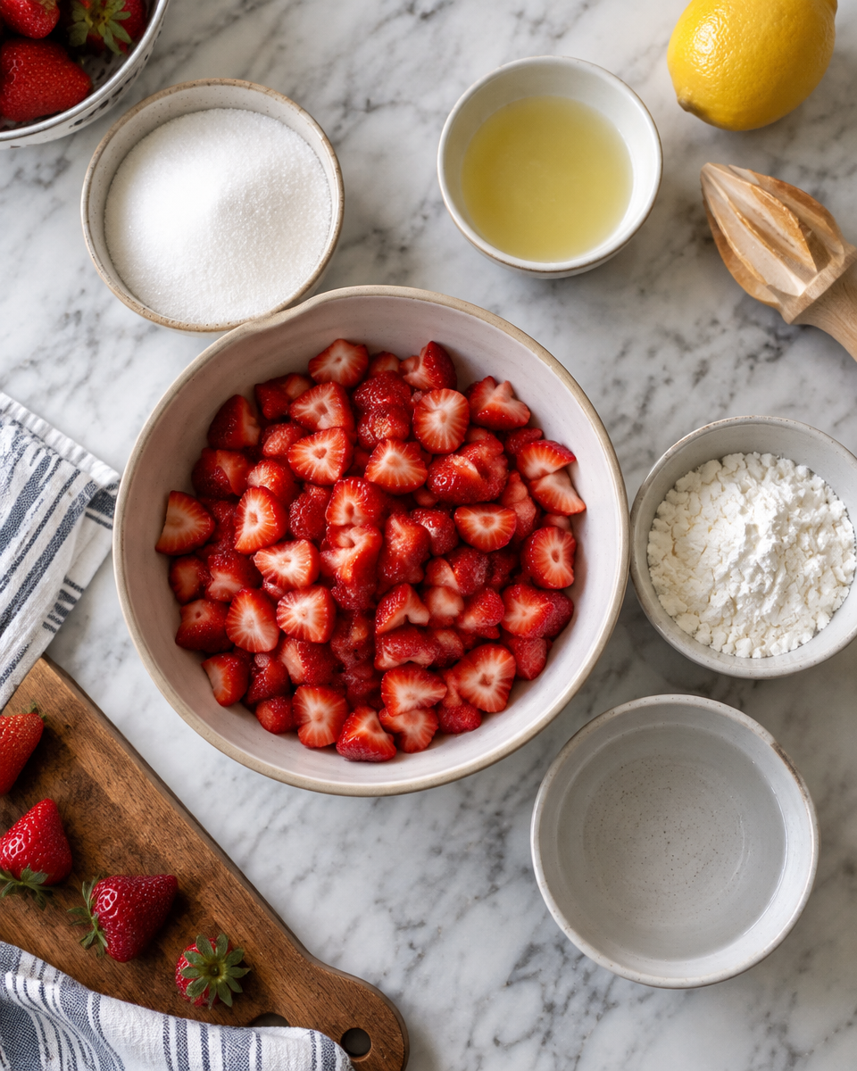 vanilla cake with strawberry filling
