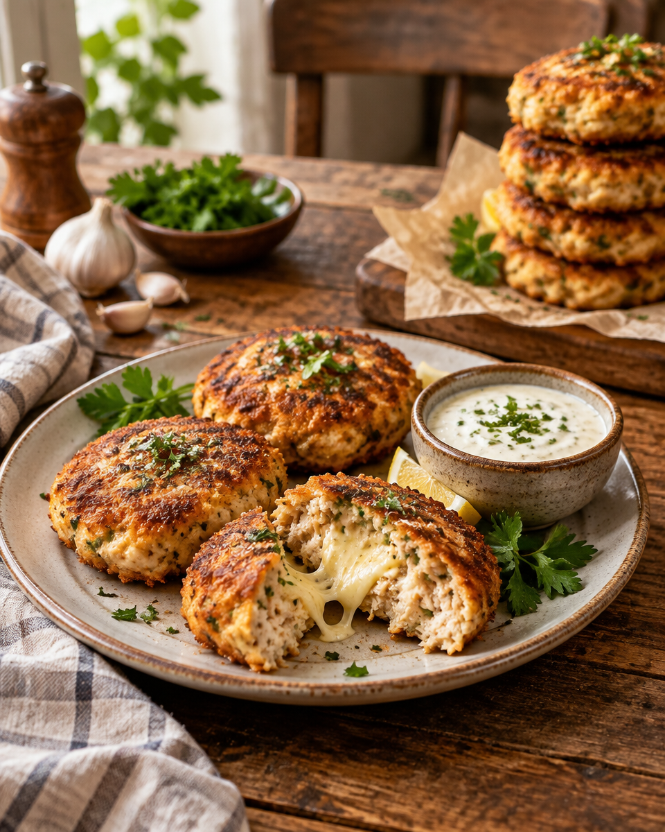 Cheesy Chicken Fritters