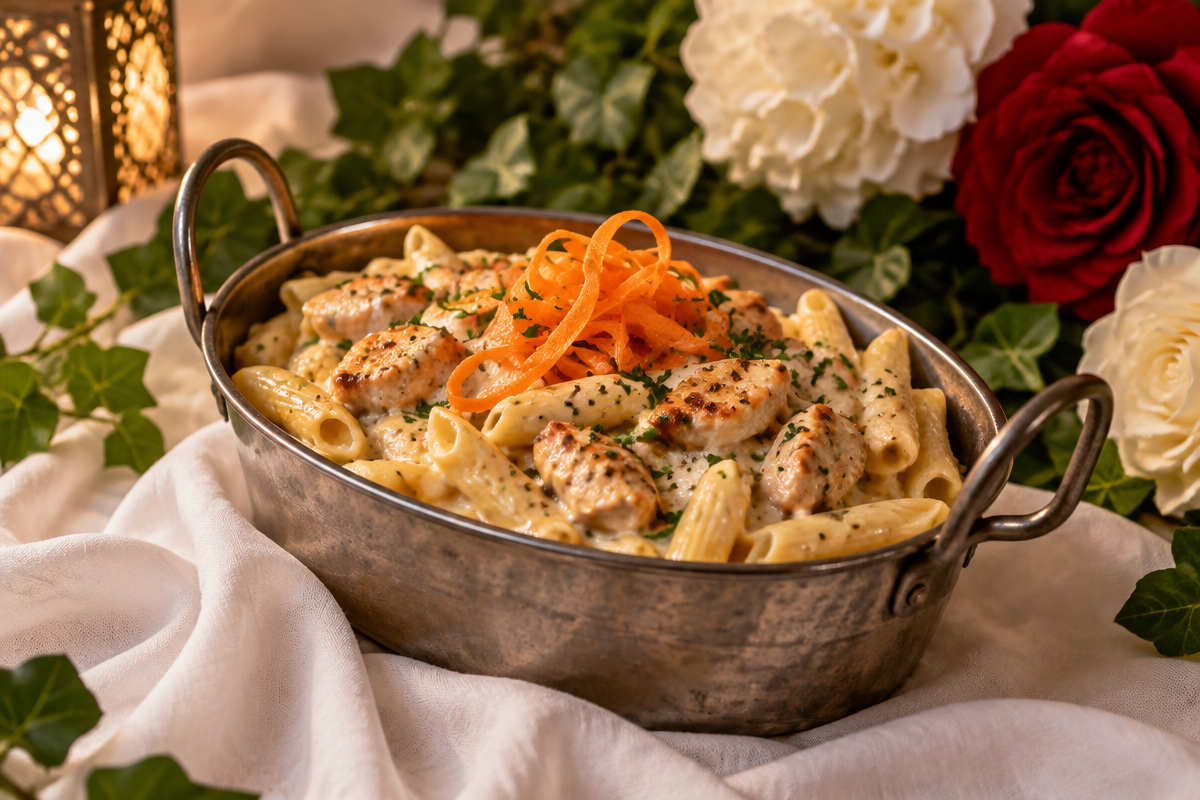 Delicious Garlic Butter Chicken Pasta mit Rosmarin & Cranberries