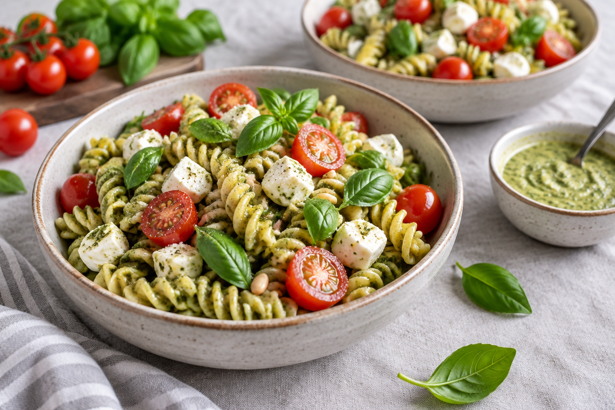 Red & Green Christmas Chicken Pasta