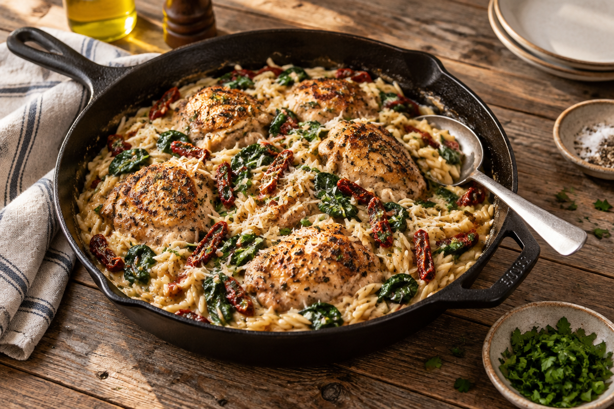 Christmas Wreath Chicken Pasta Bake