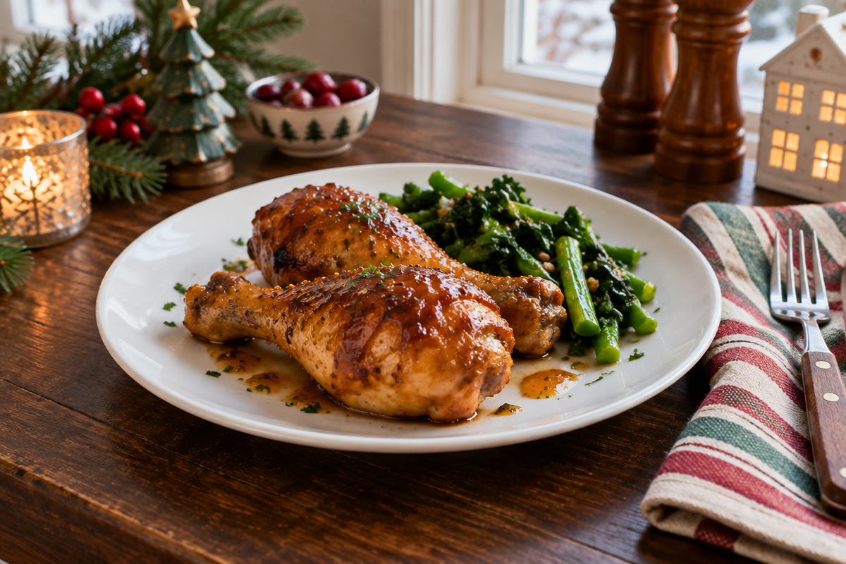 Festive Air Fryer Christmas Chicken Drumsticks (Maple Dijon)